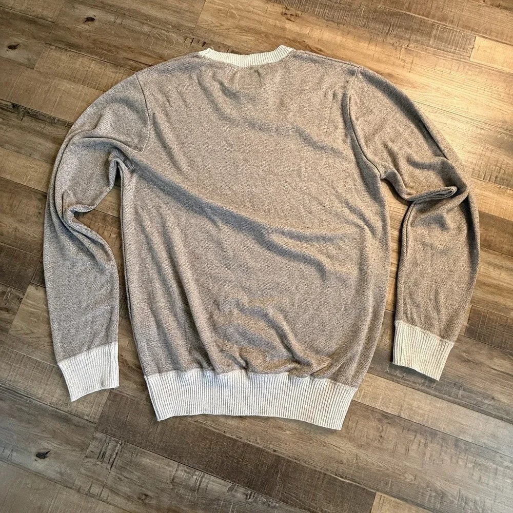 Joe's Jeans Tan Heathered Crew Neck Sweater * LARGE Casual Elevated Quiet‎ Lux